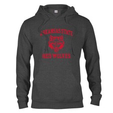 Arkansas State Red Wolves Distressed Retro Logo Long Sleeve Hoodie