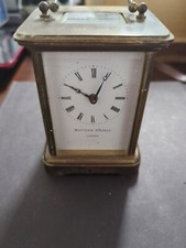 VINTAGE MINIATURE MATTHEW NORMAN BRASS CARRIAGE CLOCK 1754 Untested Missing Key