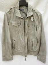 Lederjacke stone grau  52  Heine Lammnappa Flechtleder Herren Jacke Luxus NP230€