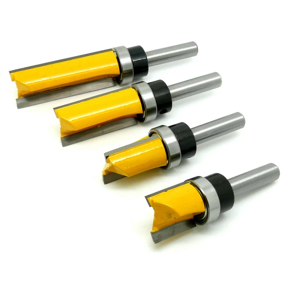 GRAVIERBEDARF GMBH 4 Stk D=19mm Bündigfräser Kopierfräser Nutfräser für Oberfräser Schaft 8mm