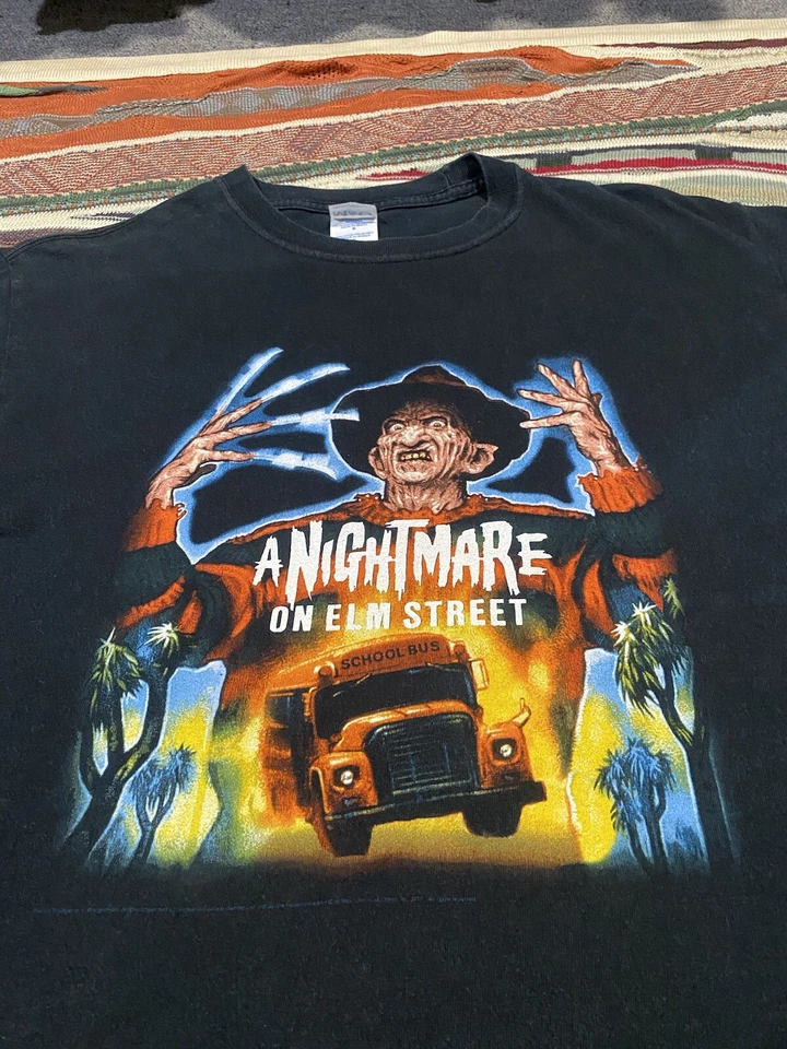 Vinatge 2000s Y2K A Nightmare On Elm Street Freddy Krueger Horror T-Shirt Sz M - Image 2 of 4