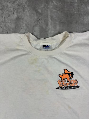 Vintage 90s Bob The Fish Funny Comedy T Shirt size L White - Picture 11 of 13