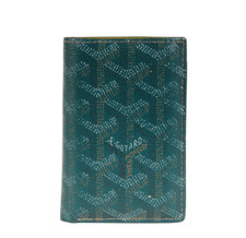 Goyard Saint Pierre Card Wallet Green Multi Pocket Money Holder Bi Fold Pouch