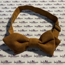 ArGail Light Brown Suede Pre-Tied Adjustable Clip-On Bow Tie BRAND NEW