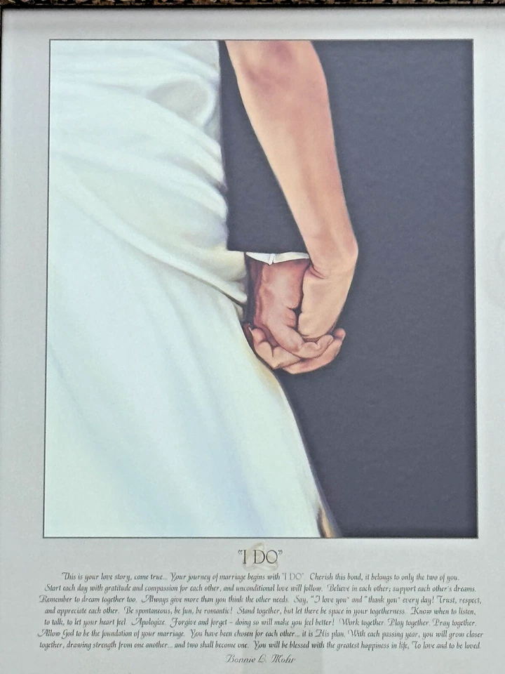 I Do by Bonnie Mohr Brown Frame Wedding Romance Love Print Wall Art 18.25x15.25 - Image 3 of 4