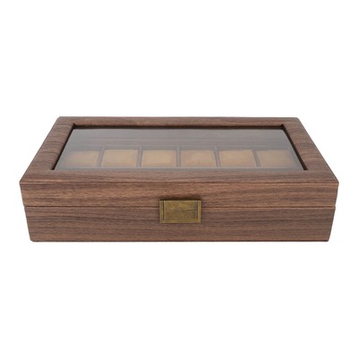 Watch Box Organizer 12 Compartment Holzmaserung Luxus Display-Aufbewahrungsb NTS