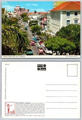 Nassau Bay Street Bahamas Vintage Postcard John Hinde Chromes 1960s