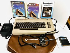 Vintage Commodore 64C Personal Computer w/Power Supply and Manuals - Turns On