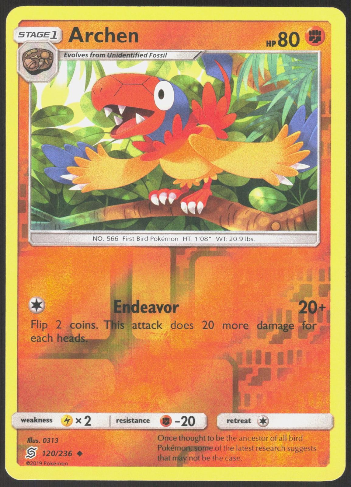 Unified Minds Archen 120/236 Uncommon Pokemon Reverse Holo NM/M