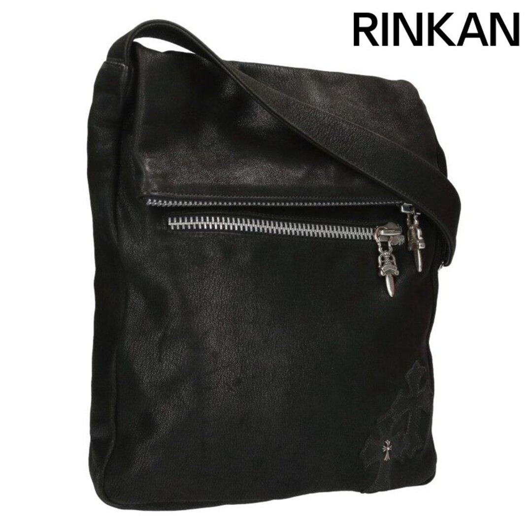 Chrome Hearts ZIP TOP CH Cross Embellished Patch Destroy Leather Shoulder Used e