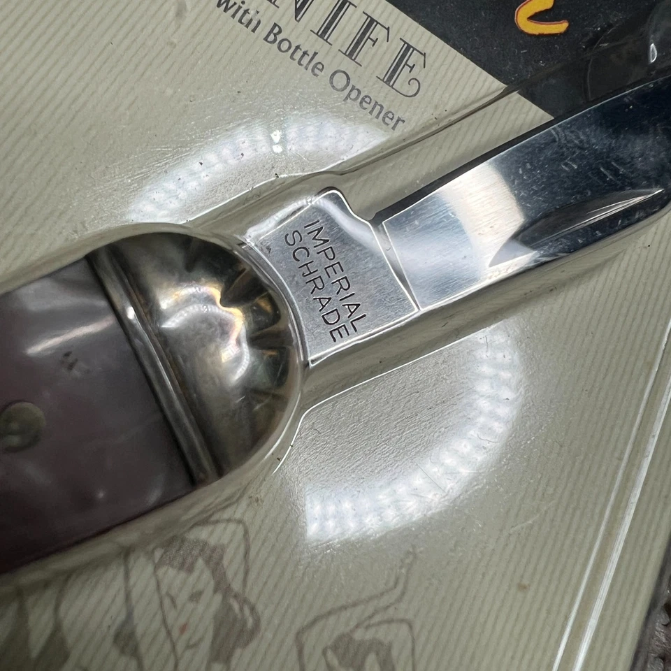 Nuevo cuchillo de bolsillo plegable Imperial Schrade 2007 para patas de bailarín rosa remolino nuevo en paquete Foto 3 de 4