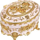 Hipiwe Antique Metal Jewelry Box Ring Earring Treasure Chest Case Small Trinket