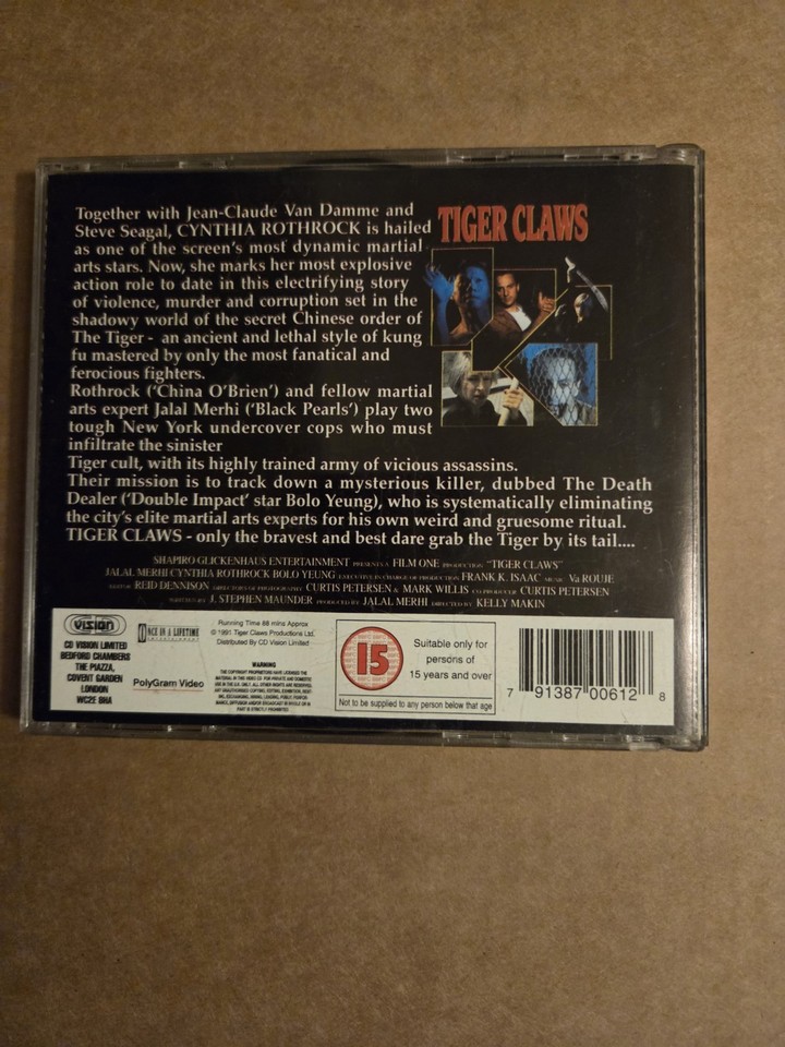 Tiger Claws Cynthia Rothrock VCD | eBay UK
