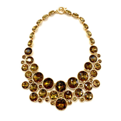 Boden Gold-Tone Smoky Amber Crystal Collar Necklace