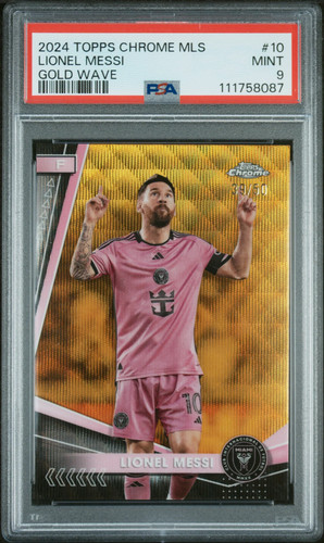 2024 Topps Chrome MLS Lionel Messi #10 Gold Wave /50 PSA 9