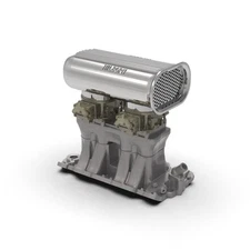 1:25 3D printed Dual Quad Tunnel Ram Intake with Hilborn scoop for BB Chevy