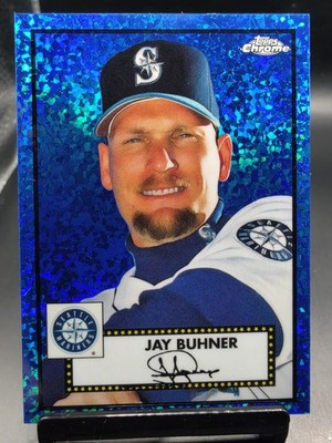 2021 Topps Chrome Platinum #561 Jay Buhner Blue Mini-Diamond Refractor #/199