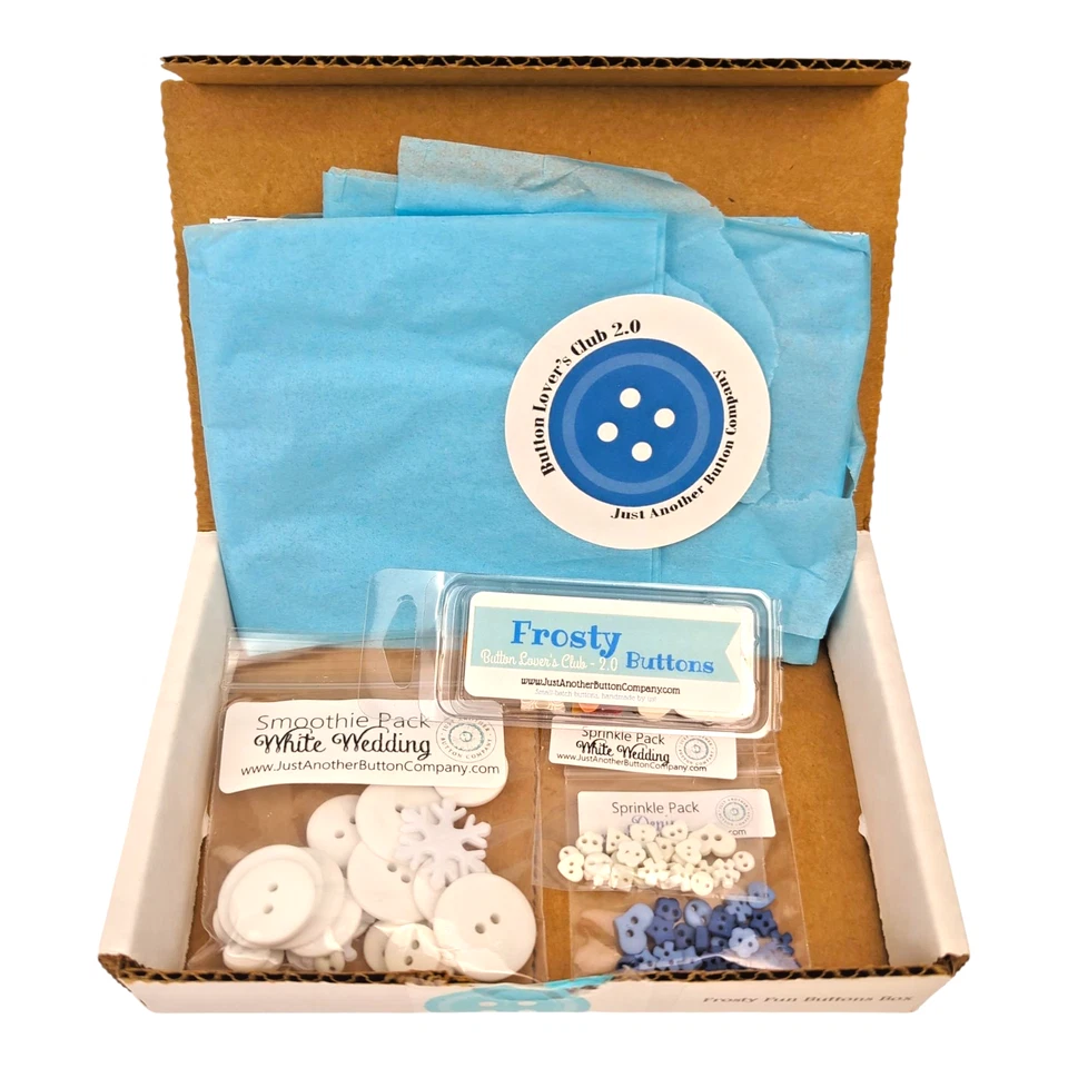 Just Another Button Lover's Club Frosty Fun Box JABC Snowman Snow Winter White - Image 2 of 4