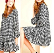 Anthropologie Maeve Margaret Houndstooth Tunic Dress - Size S