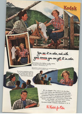 VTG Eastman Kodak 1951 Film Magazine Print Ad Rochester NY Kodacolor Kodachrome