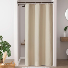 Madison Park Arbor Waffle Stall Shower Curtain, 36 x 72, Beige Solid