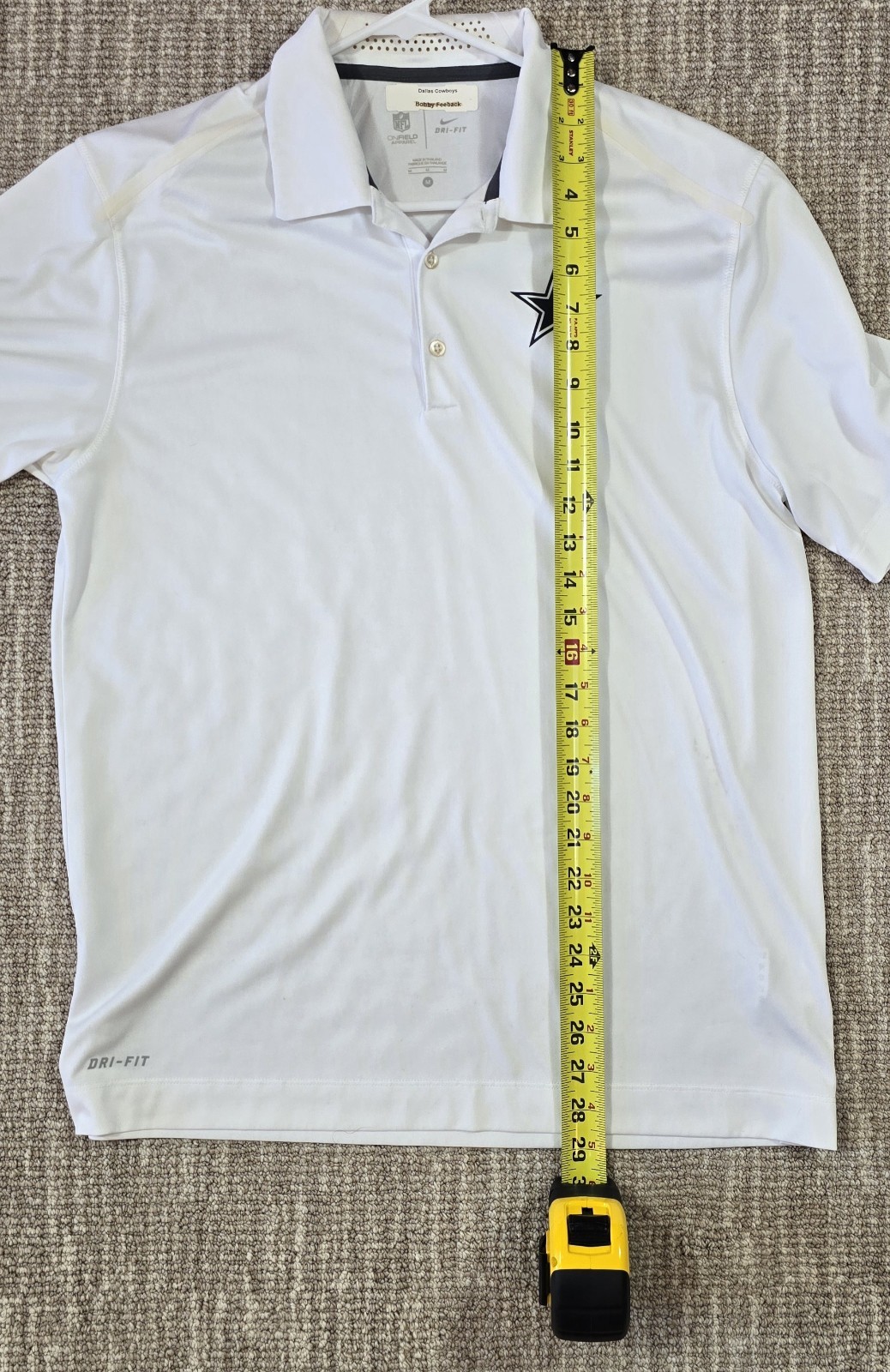 Nike NFL Dallas Cowboys Dri-Fit On-Field Team Issued Polo Shirt Size M White thumbnail 13