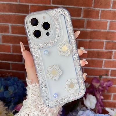 Glitter Diamond Flower Case Bling Cover Hot Fashion Women Girl For Various Phone