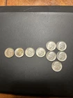 ROOSEVELT 90% SILVER DIMES, lot of 9