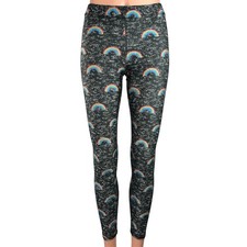 Terez Womens Multi Rainbow Print Mid Rise Pull On Activewear Fitness Leggings S