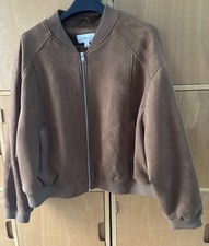 Marks & Spencer tan faux suede bomber jacket  size 20 BNWOT 