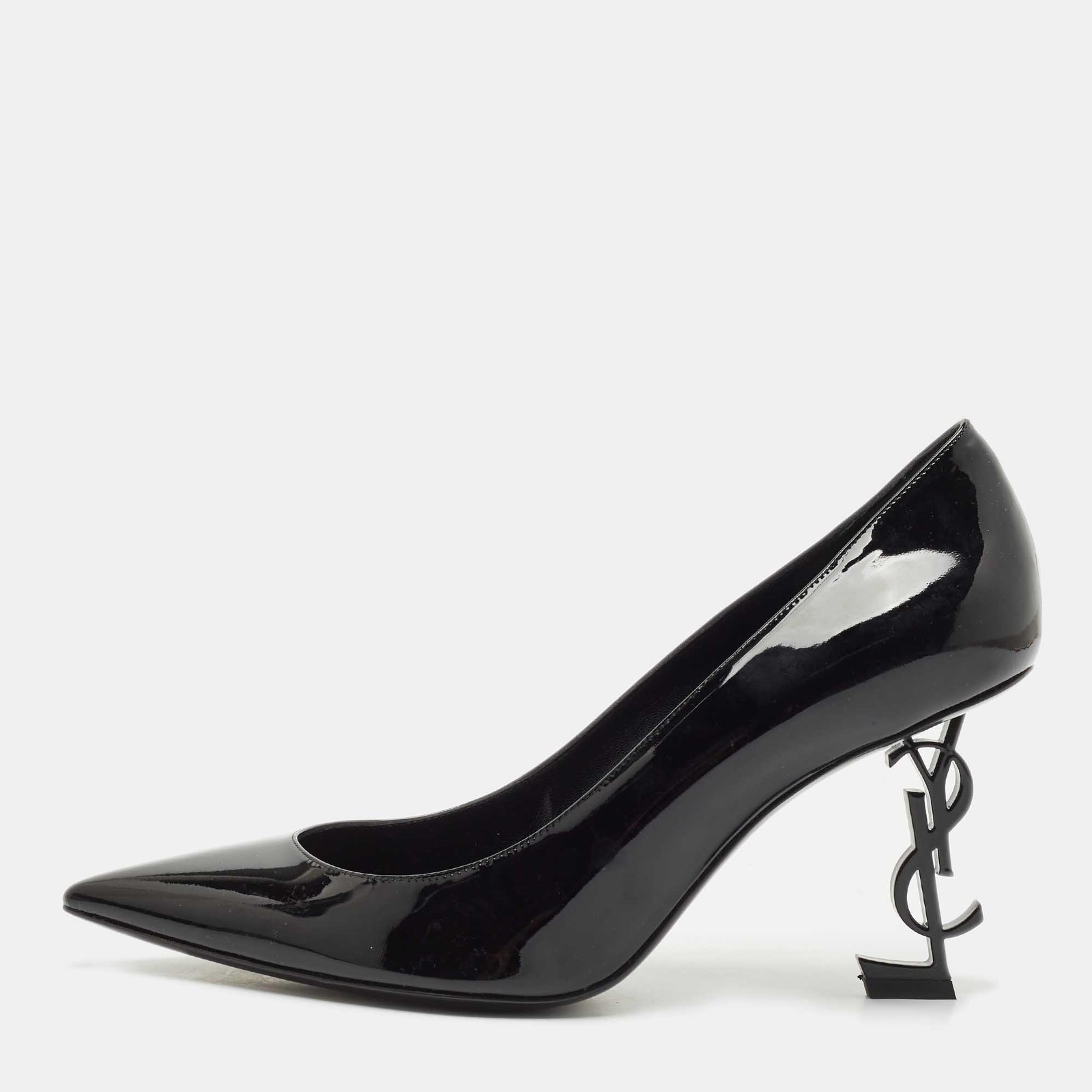 Saint Laurent Black Patent Leather Opyum Pointed Toe Pumps Size 40 EU