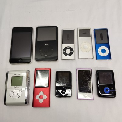 JOB LOT 10 APPLE IPOD A1288 A1136 CREATIVE LABS PHILIPS MP3 PLAYERS FOR PARTS