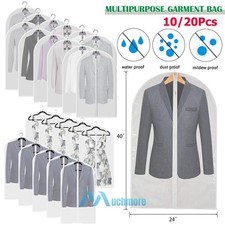 10/20Pcs Clear Garment Bag Suit Bags Closet Storage Dust Cover with Full Zipper