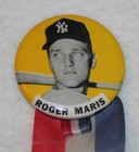 Vintage 1960s Roger Maris NY Yankees PM10 Stadium Pinback Button with Ribbon — photo 1