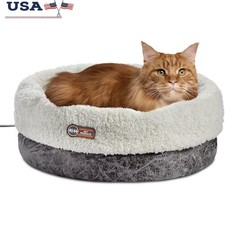 Heated Cat Bed Large Electric Warming Pad Dogs Cats Indoor Cozy Safety Certified