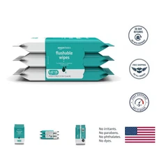 Pack of 3 Flushable Wipes – Gentle, Fragrance-Free Clean for Sensitive Skin