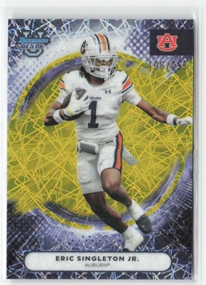 Eric Singleton Jr. 2025 Bowman University Best Yellow Lazer #/250 #78 Auburn