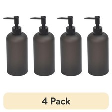 Frosted Black Soap Dispenser Pump Bottle 4 Pack Bathroom Liquid Hand Wash