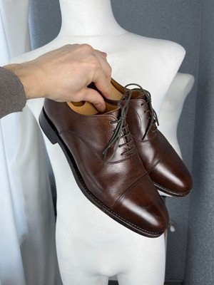 Berwick goodyear welted brown leather oxford shoes size 7.5