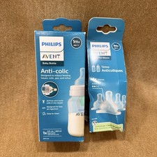 Philips Avent Anti-Colic Baby Bottle with AirFree Vent, 9oz  4pk Flow 2 Nipples
