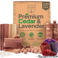 120 Variety Pack - Lavender and Cedar For Closets - Cedar Balls For Clothes S...