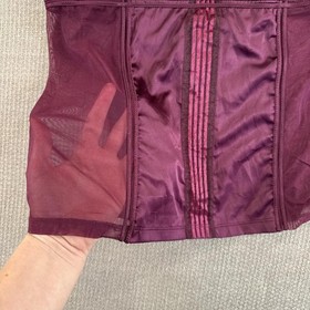 Victorias Secret Very Sexy Burgundy Satin Mesh Corset Top Lingerie Tank M Purple