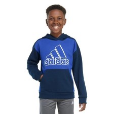 Adidas Youth Fleece Graphic Logo Pullover Hoodie, Blue Royal, XL 18/20