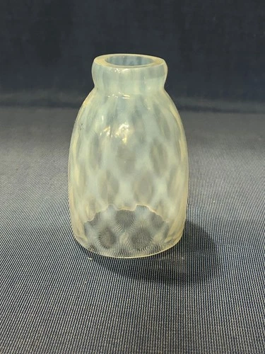 Fenton White Opalescent Diamond Optic Fairy Light Lamp Top Only Fenton Lamp