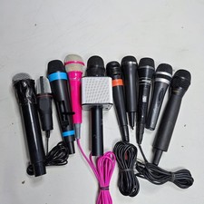 Lot of 10 Assorted Microphones - Untested, Used, Various Colors