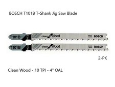 T101B Bosch Jig Saw Blade, Clean Wood, 10 TPI, 2-PACK