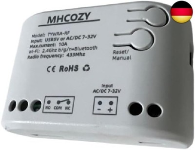 MHCOZY 1-Kanal USB 5V AC/DC 7-32V Smart WiFi Wireless Relais Switch Modul, Tuya