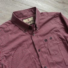 Wrangler Button Down Shirt Boys Youth L Red Black Stretch Performance Western