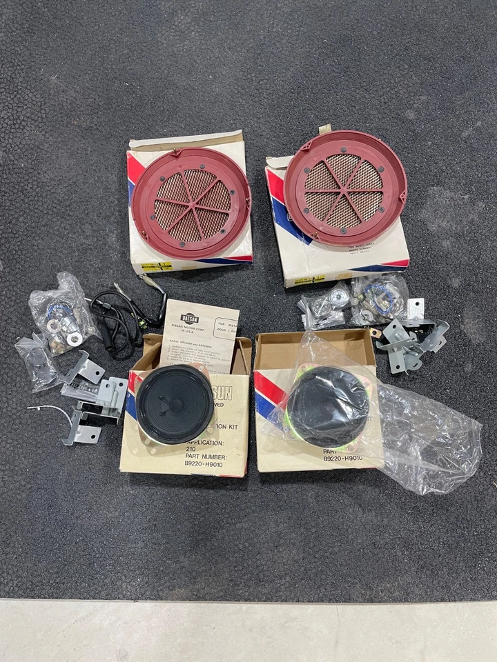 DATSUN 210 Speaker Install Kit & Front Speaker Cover Grille Model 200SX Red NOS - Image 3 of 4
