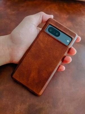 For Google Pixel 7 Magnetic Leather Brown Wallet Flip Stand Case Cover